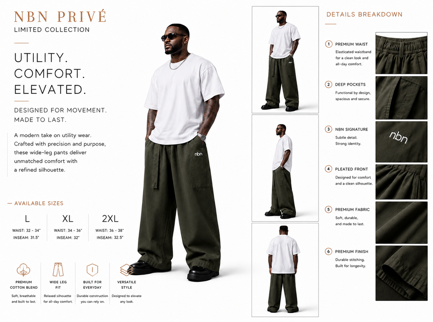 NBN Essential Olive Barrel Pants