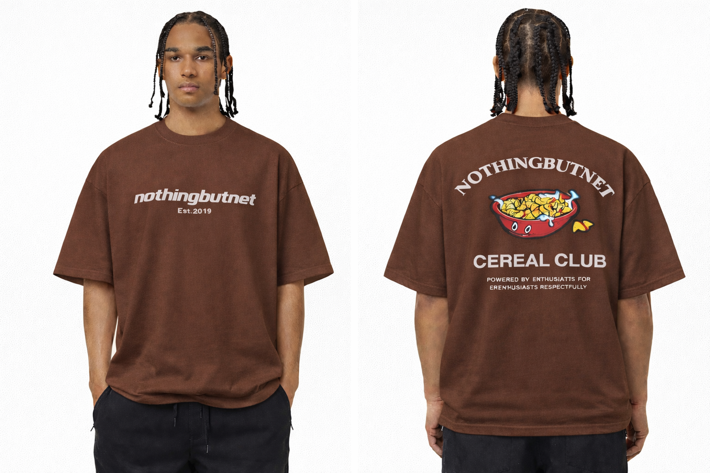 NBN Café Brown Cereal Club T-Shirt. 2026 Rendition.