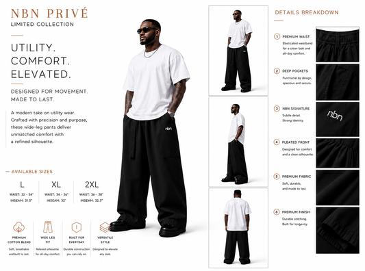 NBN Black Barrel Pants