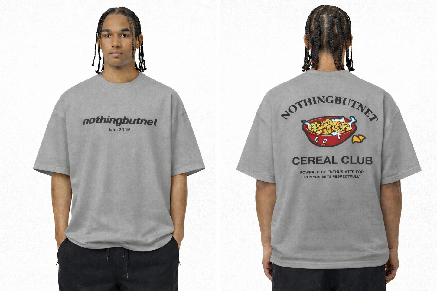 NBN Café Stone Grey Cereal Club T-Shirt. 2026 Rendition